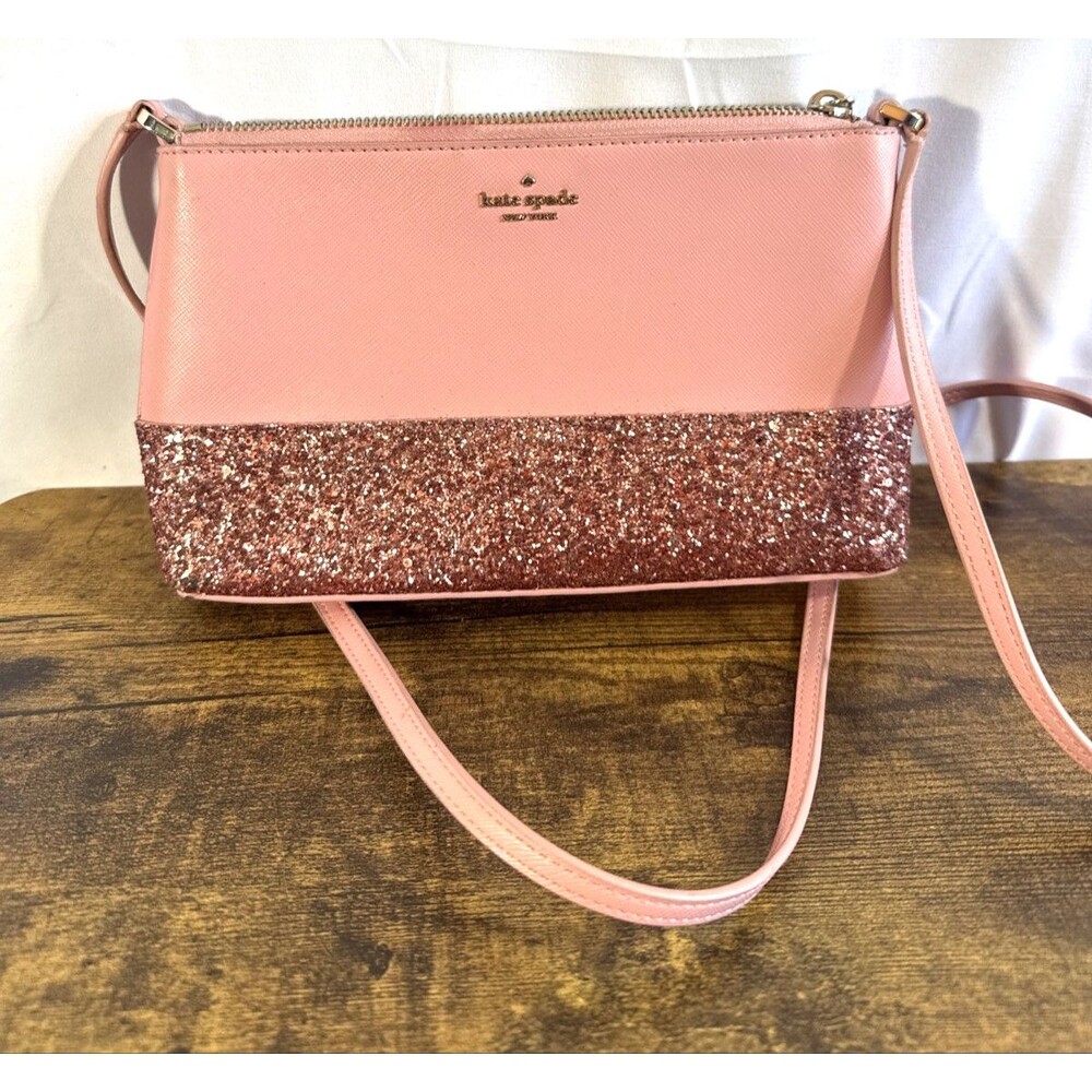 Kate spade New York Flash Glitter Crossbody Purse Pink